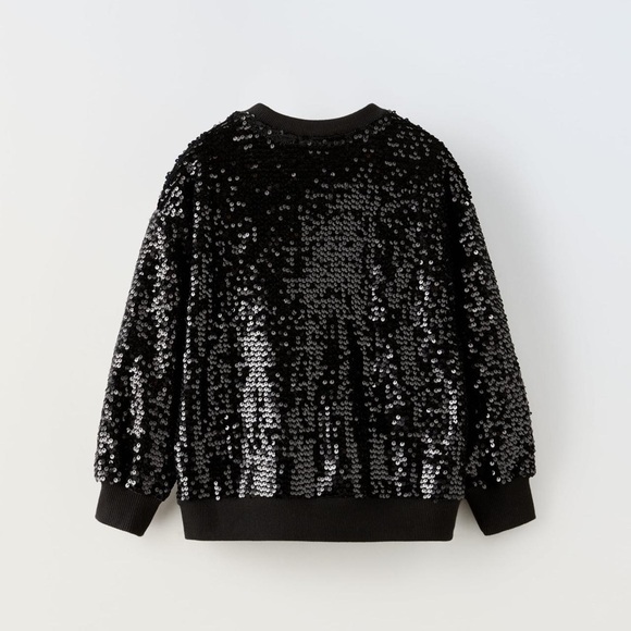 13-14Y. ZARA SEQUIN SWEATSHIRT - Picture 2 of 4